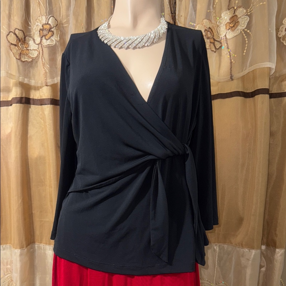 Elegant Black Wrap Top